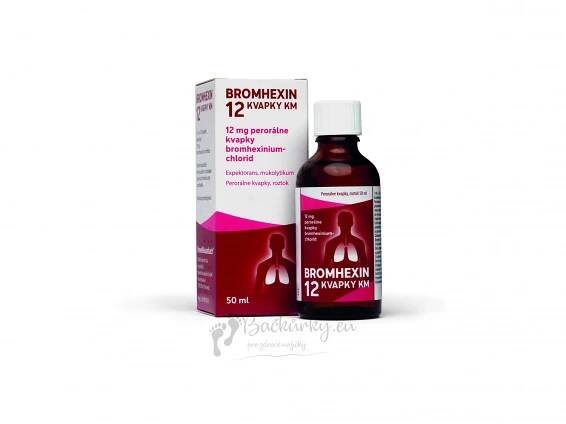 Bromhexin 12 Kapky km gtt por (lék.skl.hnědá+kapátko) 1x50 ml - Bačkůrky.eu