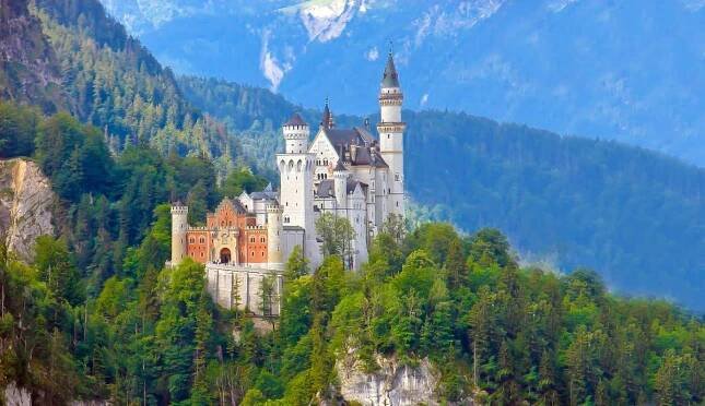 Bavorsko, zámek Neuschwanstein.