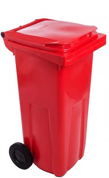 popelnice 120l červená plastová