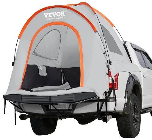 VEVOR střešní stan pro nákladní automobily 200 x 165 x 170 cm, dvouvrstvý stan venku pro pickupy stan pro nákladní automobily stan na lůžku nákladního automobilu venkovní rodinný kempinkový stan pro cestování autem, vodotěsný střešní stan pro zadní stan, taška na přenášení stanu