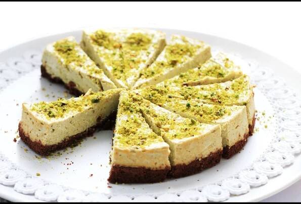 Pistachio Kunafa Cheesecake.