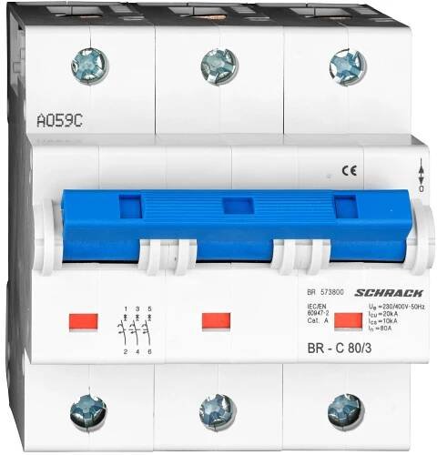 Instalační jistič 20 kA, C 80A, 3P - Online Shop: Schrack Technik spol. s r.o.