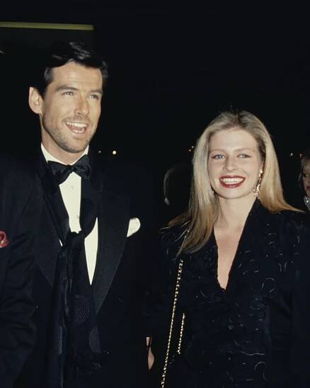 Pierce Brosnan and his daughter, Charlotte Harris, attend the 49th Annual Golden Globe Awards, held at the Beverly Hilton Hotel in Beverly Hills, California, 18th January 1992.