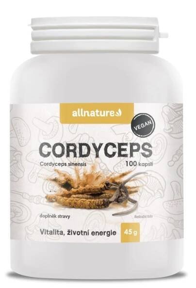 Allnature Cordyceps kapsle 100 cps.