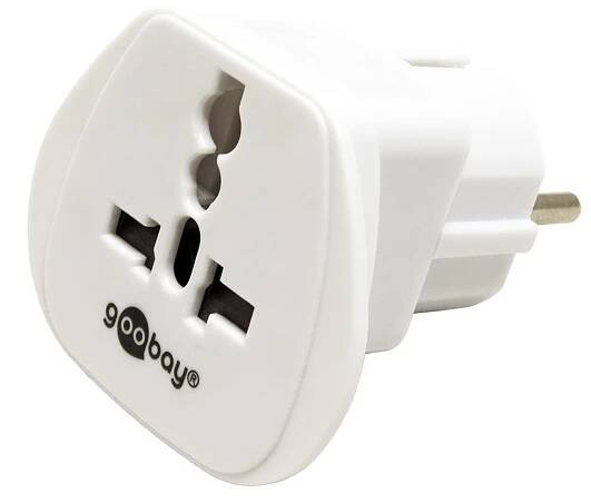 Univerzální cestovní adaptér 230V (UK, CH, I, US -> CZ), bílý