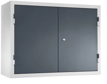 Dílenská závěsná skříň – eurokraft basic: v x š x h 600 x 800 x 320 mm, plné plechové dveře