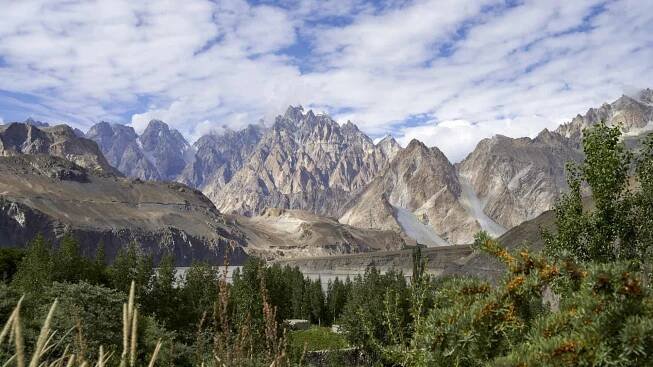 View of the Passu Cones, a mountain in Pakistan