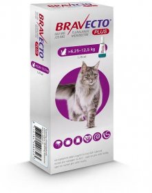 Bravecto Plus L Cat 500 mg /25 mg roztok pro nakapání na kůži - spot-on pro velké kočky (>6,25-12,5 kg) - Cymedica.com