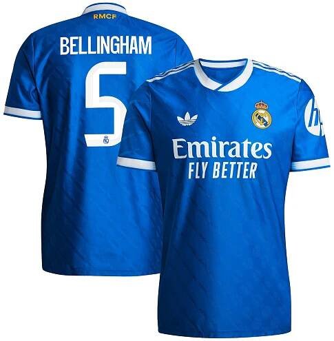 Real Madrid adidas Third Authentic Shirt 2025-26 with Bellingham 5 printing