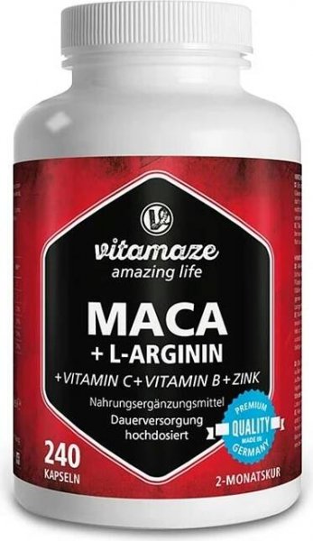 Vitamaze Maca + L-arginin, 240 kapslí