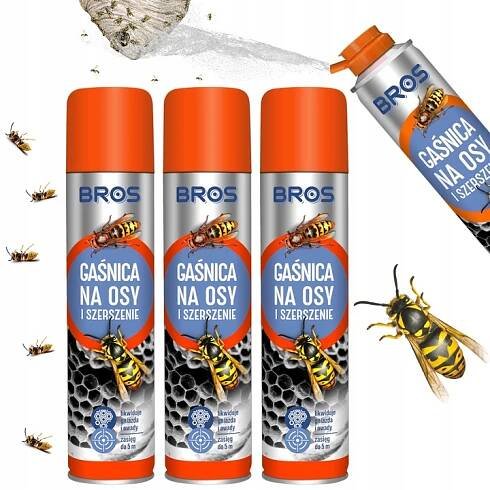 HASICÍ PŘÍSTROJ NA VOSY SRŠNĚ velký dosah až 5 m likviduje hnízda 3x300 ml Bros