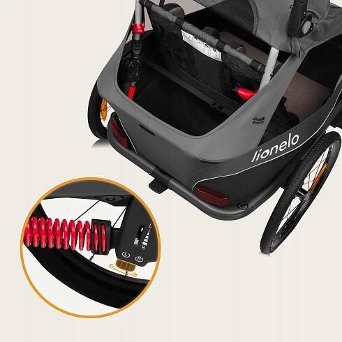 Lionelo Cama Grey Graphite - přívěs za kolo s funkcí kočárku