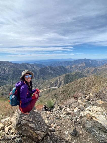 taiwanese asian girl hiking in la