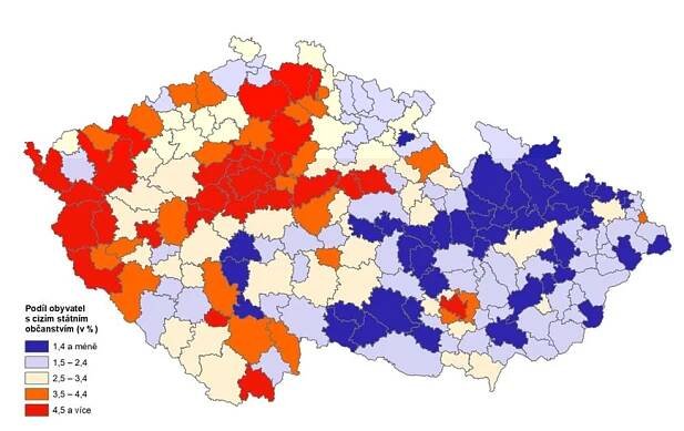 Složení obyvatel podle státního občanství - Cizinci v Česku podle výsledků sčítání lidu - 2021 | Kurzy.cz