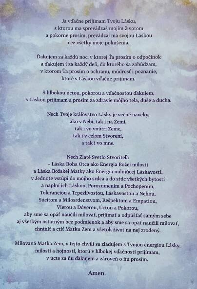 Modlitba Lásky - posolstvá lásky