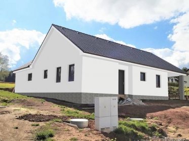 Obrázek 1 pro referenci Grafický návrh fasády novostavby domu s obkladovým kamenem.