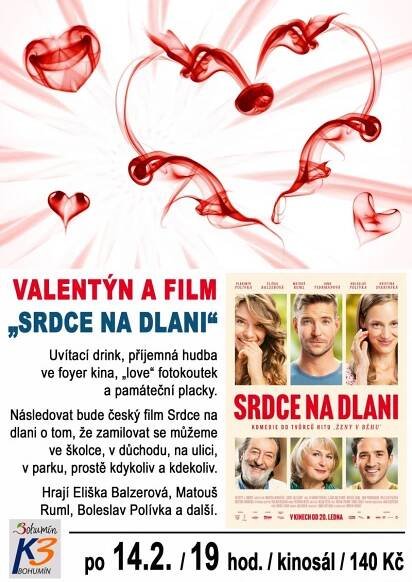 Valentýn v kině + film Srdce na dlani (Po 14.2.2022, 19:00)
