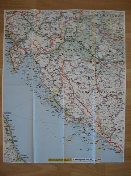 Mapa CHORVATSKO (neprodejné)
