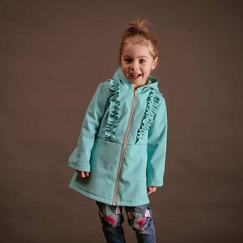 Detská softshell bunda - ASYMETRIC MINT