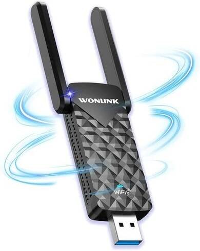 WONLINK WiFi 6 Adaptér pro PC, AX1800 Mbps USB 3.0 WiFi přijímač Dual Band 5GHz & 2,4GHz s externí