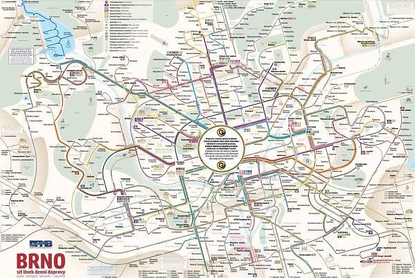 Přehled linek MHD Brno [Mapa] 2025: Denní linky