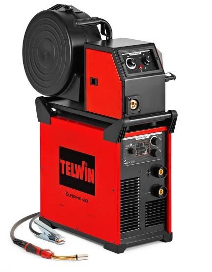 MIG-MAG/FLUX/BRAZING/MMA/TIG DC-lift and GOUGING Supermig 350i Pack invertorový svařovací stroj, 3ph, 230V/400V,Telwin