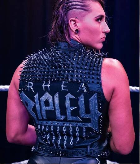 WWE Rhea Ripley Leather Vest With Studs