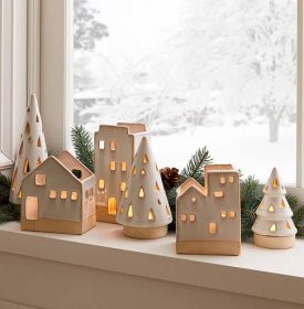 Outdoor, Ceramic Christmas Trees, Ceramic Christmas Decorations, Tea Lights
