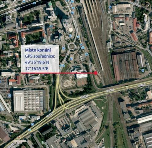 Hala odstavů Jeremenkova Olomouc,. lokalita. Zdroj: DPMO