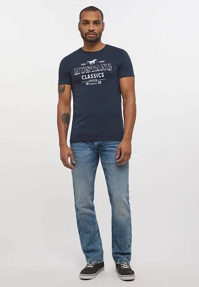 Pánské tričko MUSTANG modré | EXE JEANS | Specialisté na džíny Mustang, Cross, Mavi a další