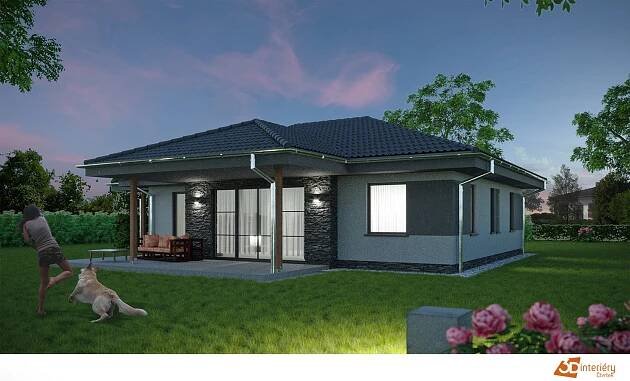 Bungalov - návrh omítky - Návrhy interiérů, interierstudio3D.cz