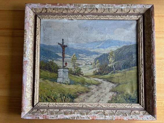 Obraz ak. malíř Ladislav Vraný, olej na plátně, 50x50 - Umění