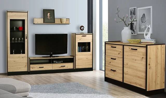 Komoda RTV KIRA 04 dub artisan / černá