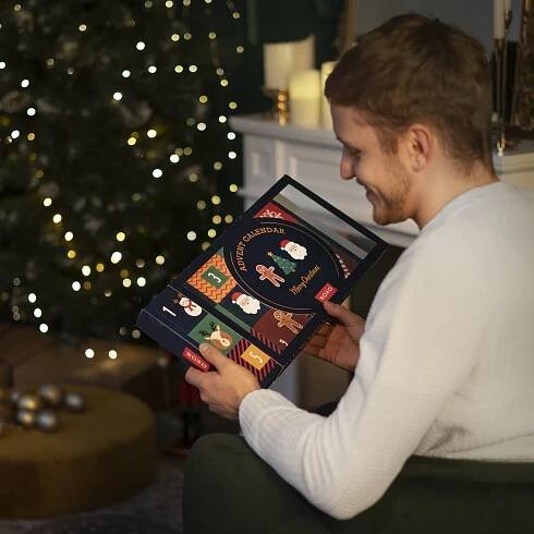 Adventní kalendář | Vánoční dárek | Mikuláše | pro něj | Sada 6x SOXO GOOD STUFF barevných pánských ponožek | Jedinečné