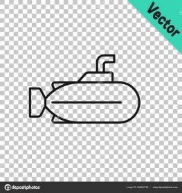 Černá Čára Ikona Ponorky Izolovaná Průhledném Pozadí Vojenská Loď Vektor Stock Vector od © vectoriryna 588042756
