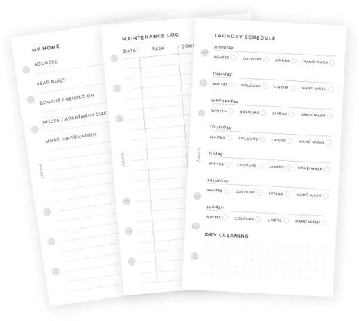 Filofax náplň • Papíry pro diáře osobní plánování domácnosti - Obrázek 4