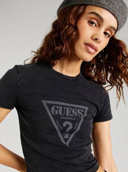 GUESS Originals Tričko – černá