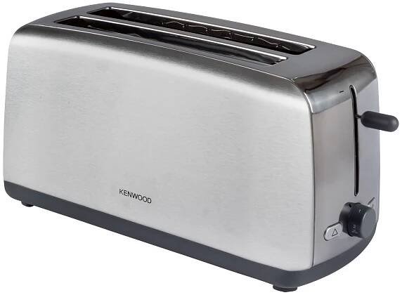 Dvouštrbinový nerezový toustovač značky Kenwood.