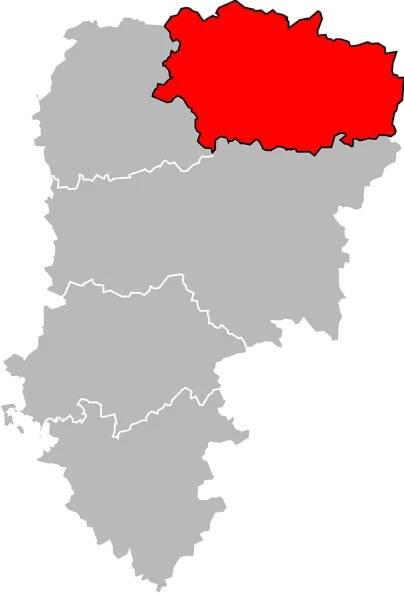 Arrondissement na mapě departementu Aisne