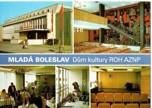 Mladá Boleslav - dům kultury ROH AZNP  - Pohlednice místopis