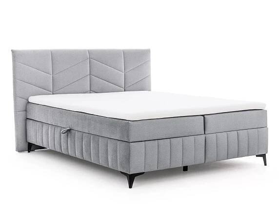 Postel boxspring Penia 160x200 s úložním prostorem - popelavá samet hydrofobní  Element 24