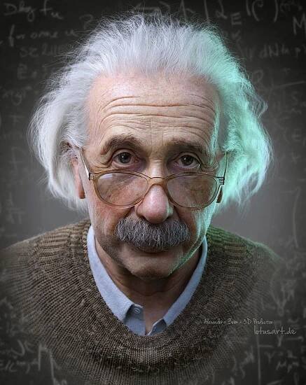 ArtStation - Albert Einstein 3D Portrait for a Hologram, Alexander Beim