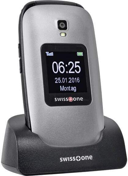 swisstone BBM 625 telefon pro seniory - véčko nabíjecí stanice, tlačítko SOS černá