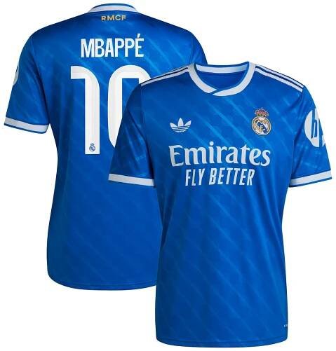 Real Madrid adidas Third Shirt 2025-26 with Mbappé 10 printing