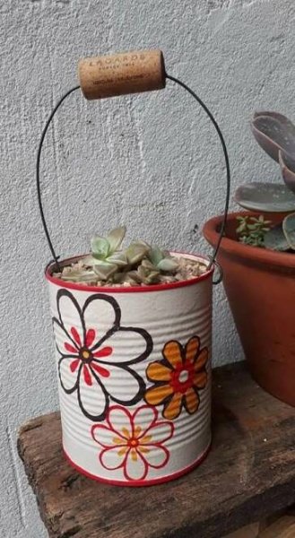Tin Can Flower Pot