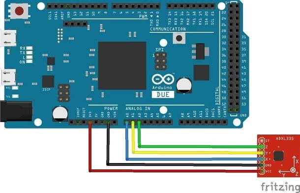 arduino due and adxl337