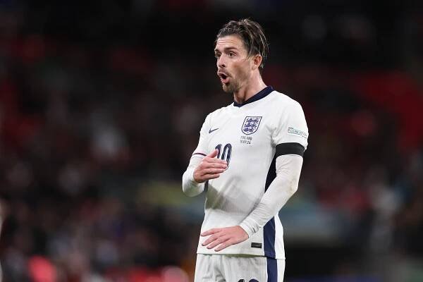 Jack Grealish of England during a soccer match.