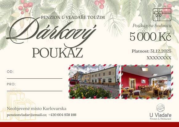 Penzion u Vladaře | Dárkové poukazy | Penziontouzim.cz