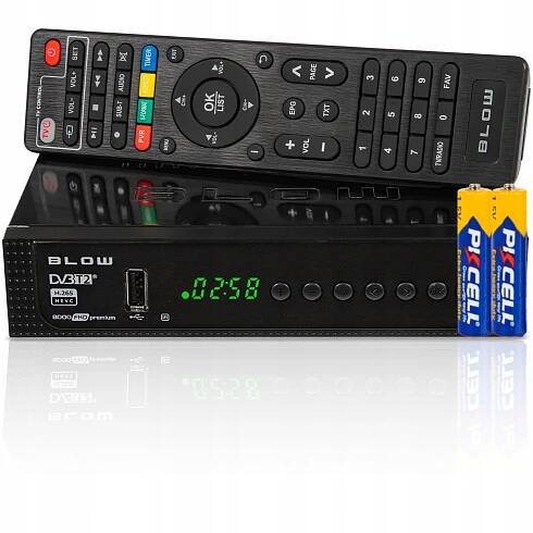 TUNER DEKODÉR DVB-T2 POZEMNÍ TV H.265 HEVC FULL HD USB HDMI BATERIE PILOT