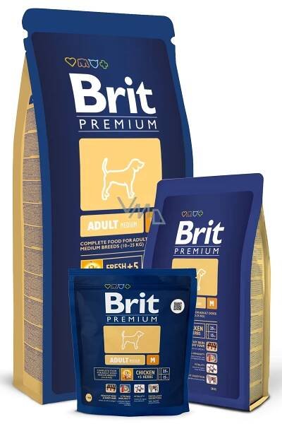 Brit Premium Adult M for adult dogs of medium breeds 10 - 25kg - 15 kg Complete premium food - VMD parfumerie - drogerie